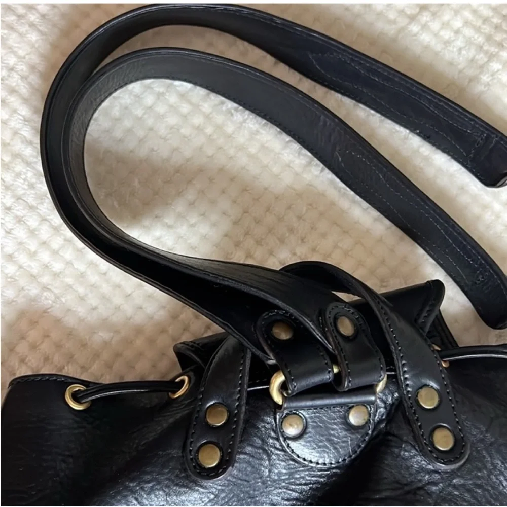 💚 Zona New York leather Black travel bag backpack🩷💚🩷